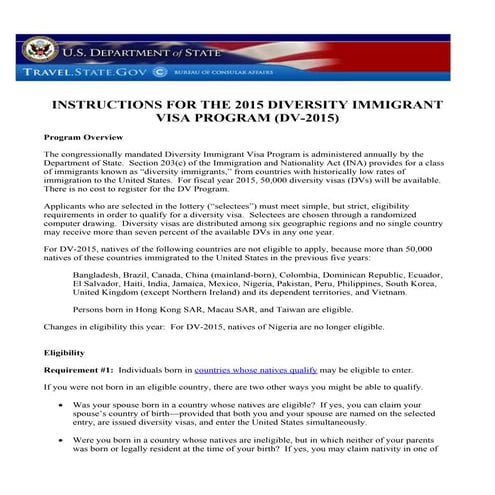 Dv 2015 instructions