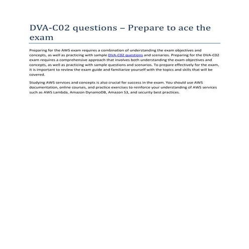 DVA-C02関連復習問題集