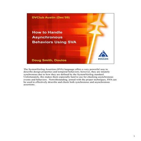 How to Handle Asynchronous Behaviors Using SVA