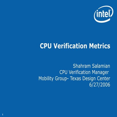 CPU Verification Metrics