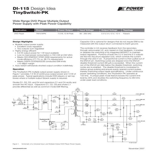 DVD Player Multiple Output Di115 2