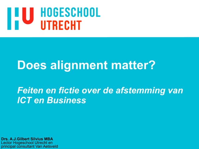 Gilbert Silvius on Business IT Alignment