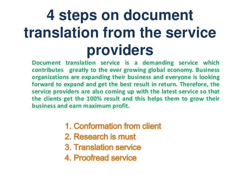 4 steps on document translation from the service providers