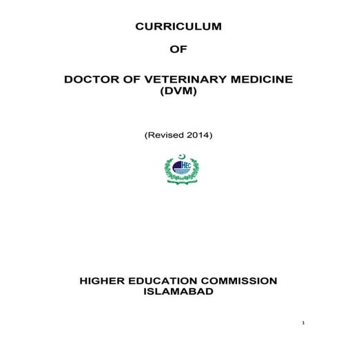 Doctor of veterinary Medicine curriculum-2015 (New)