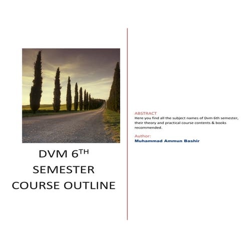 Dvm 6th semester course outline (old)