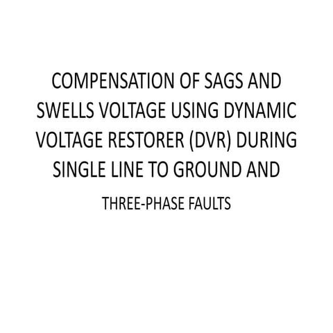 Dynamic voltage restorer (dvr)2 | PPT