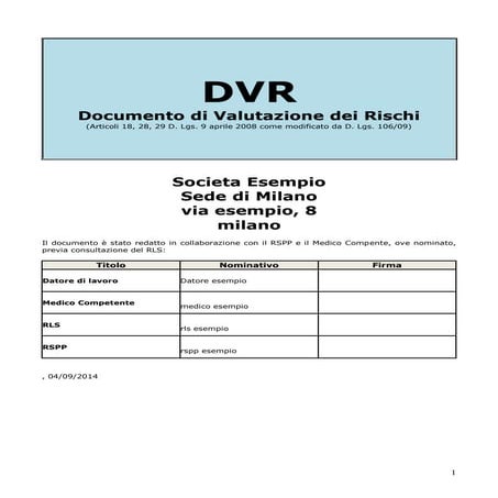 Dvr esempio | PDF
