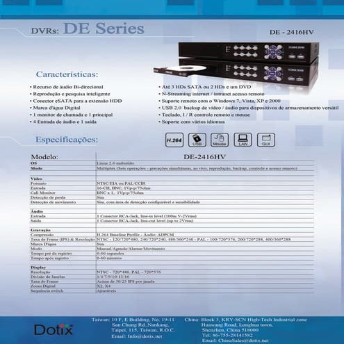 DVR Stand Alone DE-2416HV Dotix