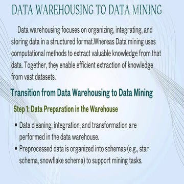 dwdm data ming dadawaehousing and data ming to