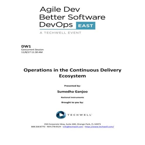 Operations in the Continuous Delivery Ecosystem