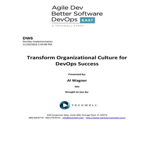 Transform Organizational Culture for DevOps Success