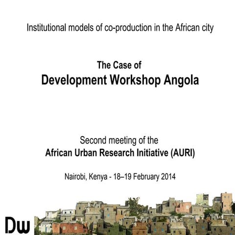 Allan Cain - The African Urban Research Initiative, 2014/03/19