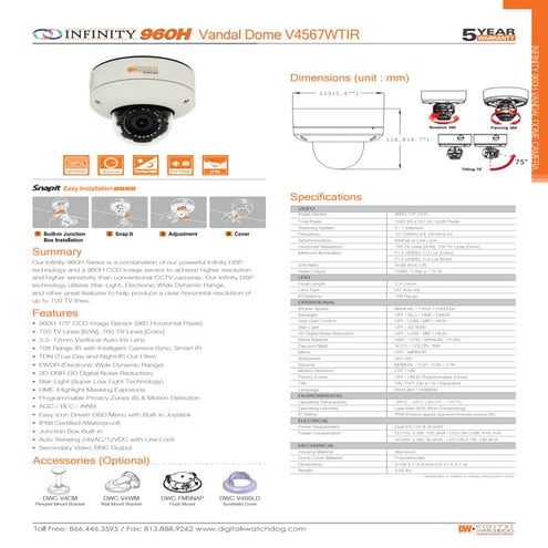 Digital Watchdog DWC-V4567WTIR Data Sheet