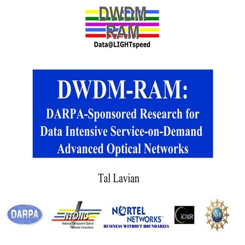 DWDM-RAM: DARPA-Sponsored Research for Data Intensive Service-on-Demand Advan...