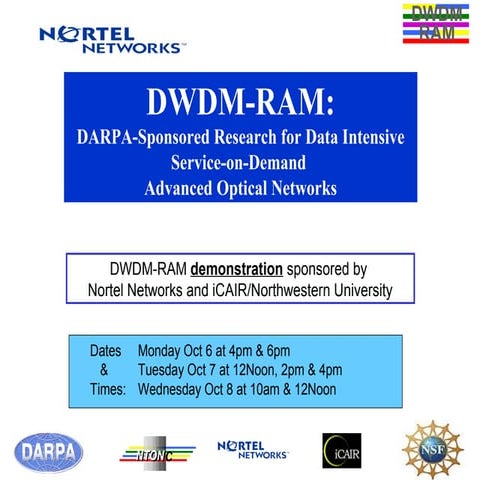 DWDM-RAM: DARPA-Sponsored Research for Data Intensive Service-on-Demand Advan...