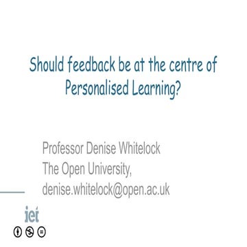 Should feedback be at the centre of Personalised Learning?