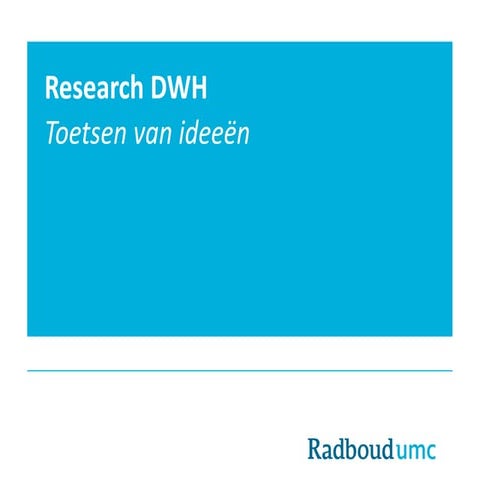 Medical Intelligence EDW 20 juni: Radboudumc
