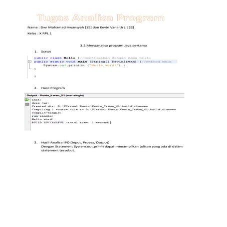 Dwi mohamad irwansyah dan kevin vanaith