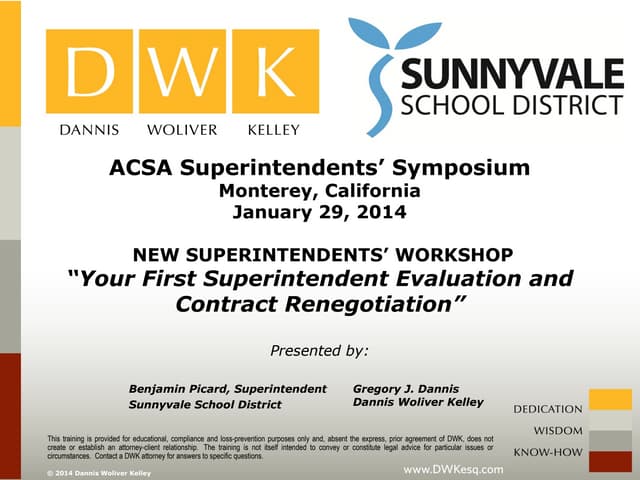 Dwk sunnyvale school district 2014 acsa supt symposium presentation Dwk sunnyvale school district 2014 acsa supt symposium presentation