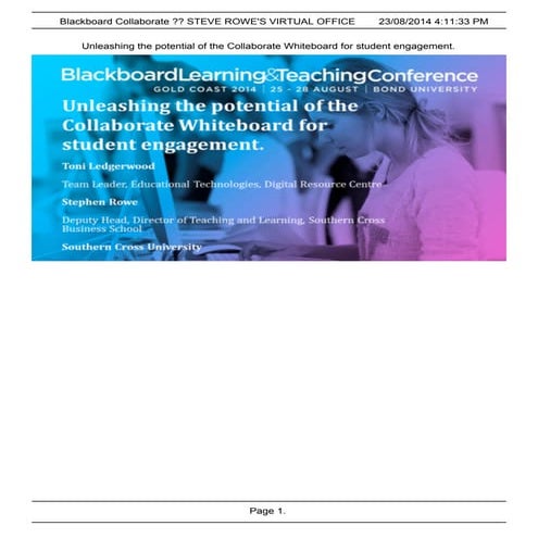 HE Unleashing the potential of Collaborate Whiteboard for Student Engagement ...