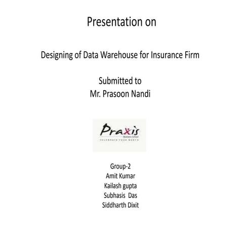 Designing of Dataware-house