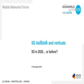 DWS16 - Mobile networks forum - Frederic Pujol, IDATE DigiWorld