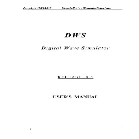 DWS 8.5 USER MANUAL