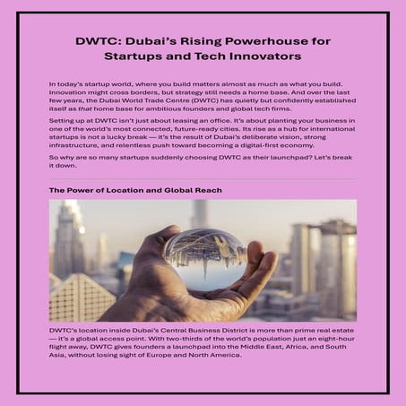 DWTC - Dubai Rising Powerhouse for Startups and Tech Innovators | PDF