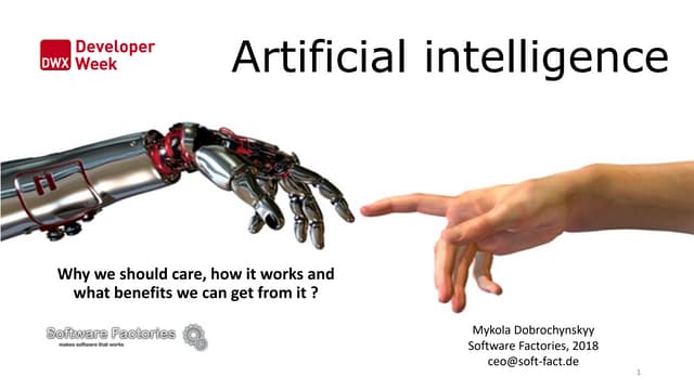 DWX 2018 Session about Artificial Intelligence, Machine and Deep Learning