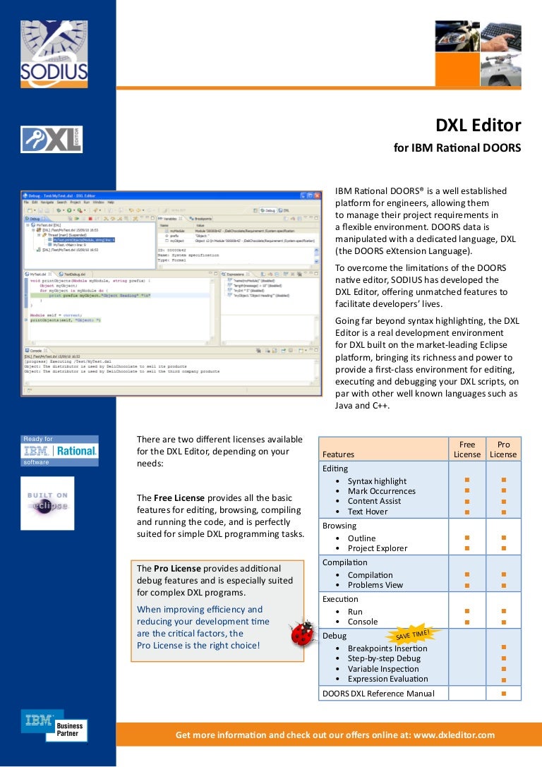 DXL Editor for IBM Rational DOORS
