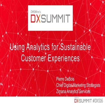Pierre Debois - Using Analytics for Sustainable Customer Experiences