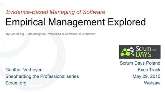 Empirical Management - Scrum Days Poland 2015