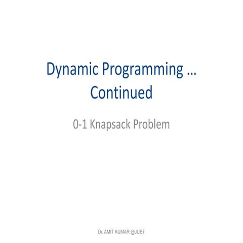Dynamic Programming knapsack 0 1 | PDF