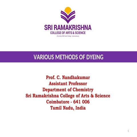 Dyeing - Various Methods of Dyeing & types.ppt