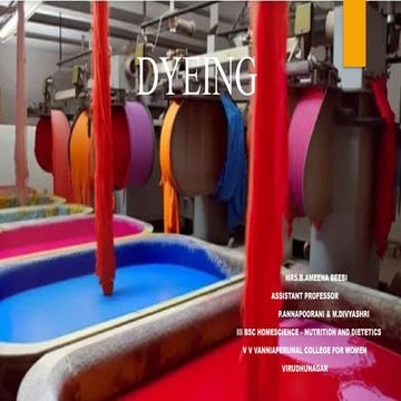 DYEING.pptx -based on characteristics of fibre-