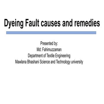 Dyeing fault causes and remedies