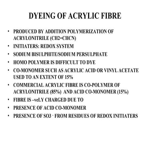 Dyeing of acrylic fibre