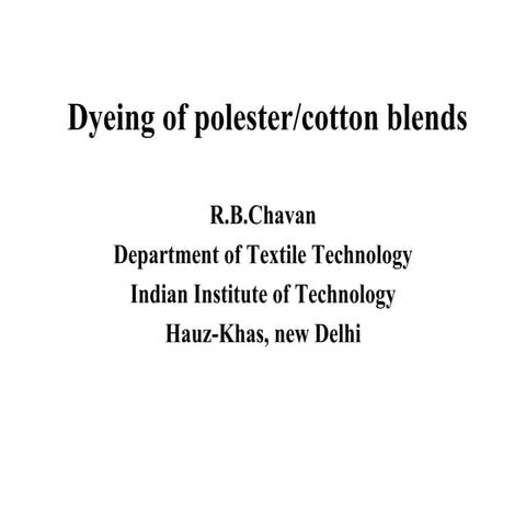 Dyeing of polester cotton blends