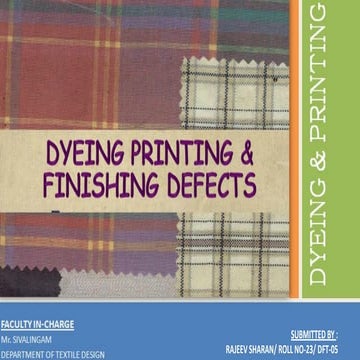 Dyeing, printing & processing defects