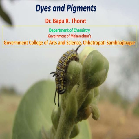 Dyes and Pigments for UG applied Chemistry