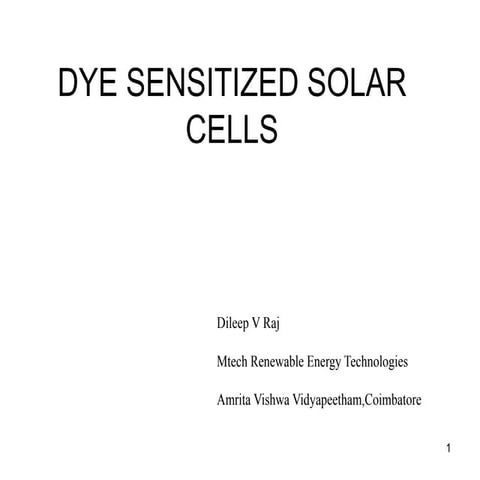 Dye sensitized solar cells