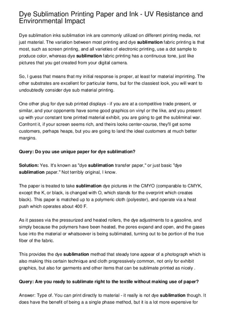 can you use sublimation ink on transfer paper