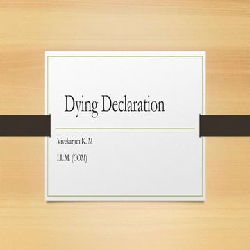 Dying declaration-