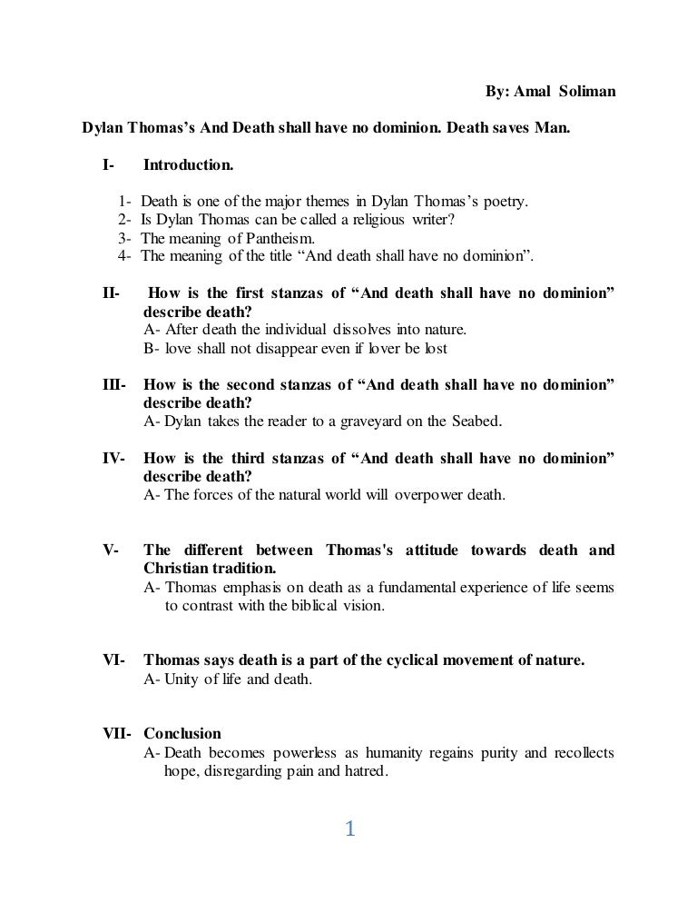 Burma tøjlerne Bevidst Dylan thoman's and death shall have no dominion. Death saves man.