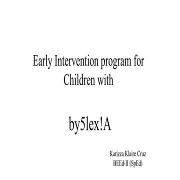 Early intervention program for children with Dyslexia 