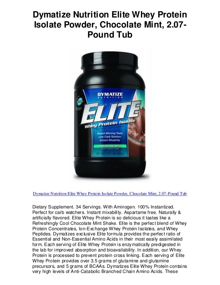 elite whey protein isolate