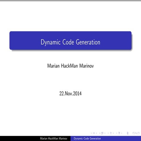 Dynamic code generation in Perl | PPT