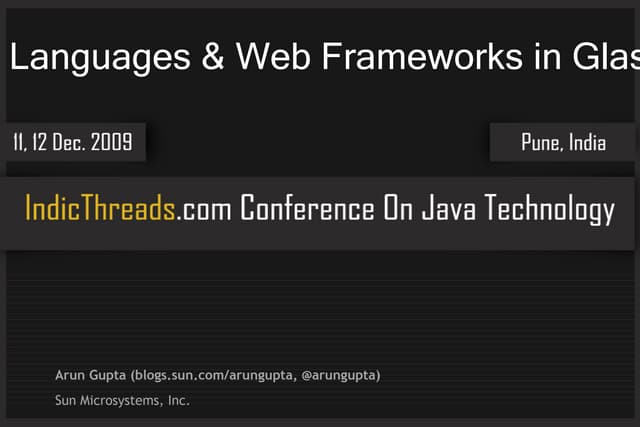 Dynamic Languages Web Frameworks Indicthreads 2009