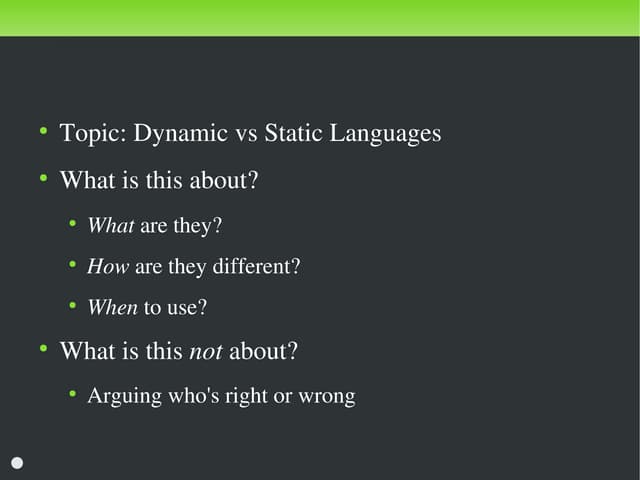 Dynamic Vs Static