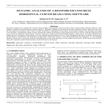 Dynamic analysis of a reinforced concrete horizontal curved beam using software